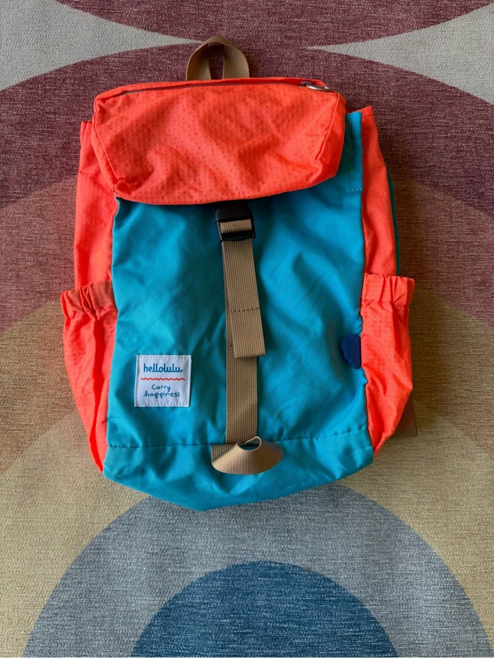 hellolulu Colorblock Backpack in Teal & Coral
